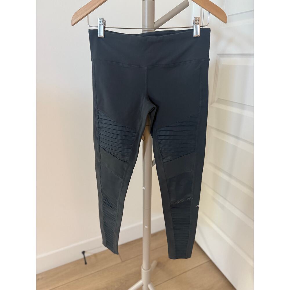 Alo Yoga Moto Leggings Anthracite Size Medium